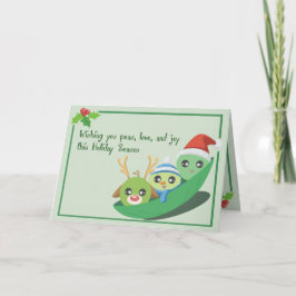 Festiva Tarjeta de felicitaciones de Peas, Love & Joy Punn