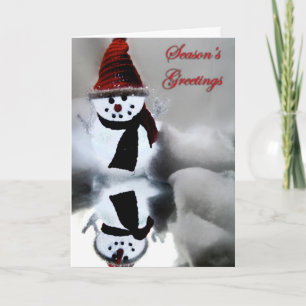 Festiva Tarjeta de felicitaciones de Snowman Seasons