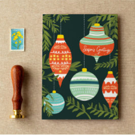 Festiva Tarjeta de felicitaciones de temporada de Ornament