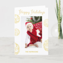 Tarjeta de felicitaciones elegante blanca del