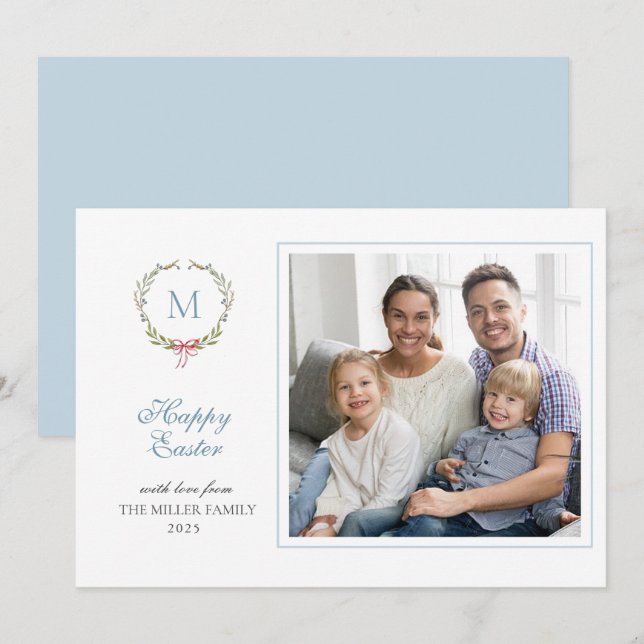 Festiva Tarjeta de felicitaciones fotográficas de Semana S (Anverso / Reverso)