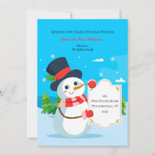 Festiva Tarjeta de Felicitaciones Navideñas con Muñeco de 