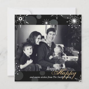 Festiva Tarjeta de Felicitaciones Navideñas - Copos de Nie