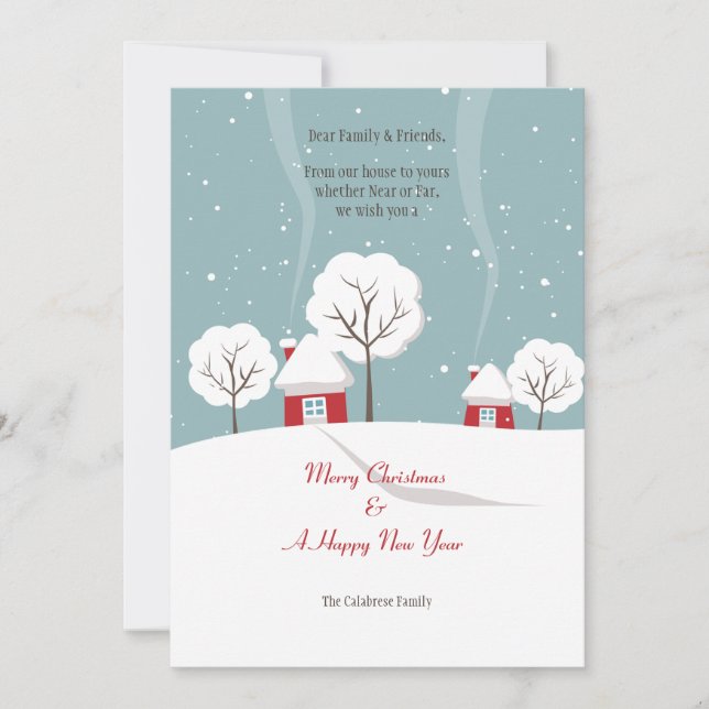 Festiva Tarjeta de Felicitaciones Navideñas de Nuestra Cas (Anverso)