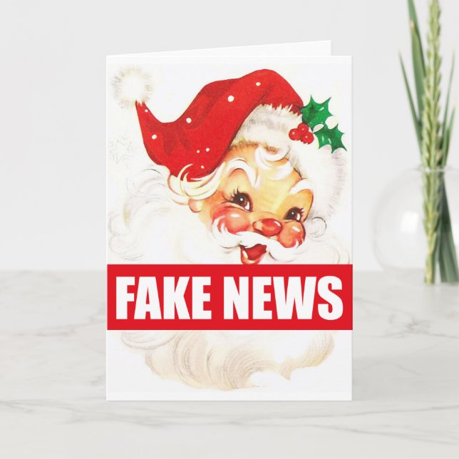 Festiva Tarjeta de felicitaciones navideñas de Santa Fake  (Anverso)
