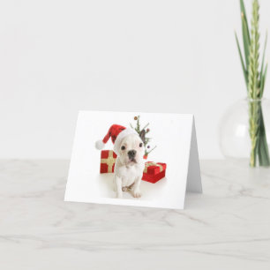 Festiva Tarjeta de felicitaciones navideñas del bulldog fr