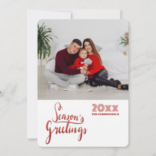 Festiva Tarjeta de Felicitaciones Navideñas Fotográfica de
