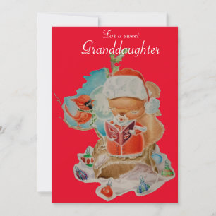 Festiva Tarjeta de felicitaciones navideñas para nieta
