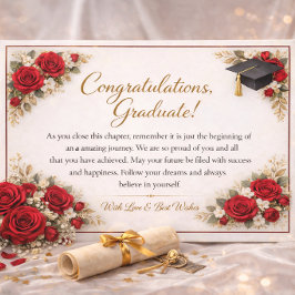 Festiva Tarjeta de Felicitaciones por Graduación Floral