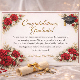Festiva Tarjeta de Felicitaciones por Graduación Floral