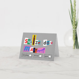 Festiva Tarjeta de felicitaciones "Size Is Matters"