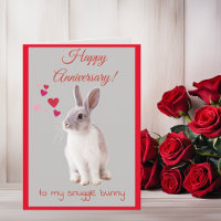 Tarjeta de Feliz Aniversario a mi Conejito de Apeg