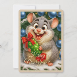 Festiva Tarjeta de Feliz Año Nuevo