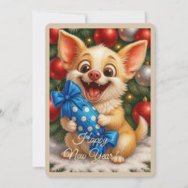 Festiva Tarjeta de Feliz Año Nuevo