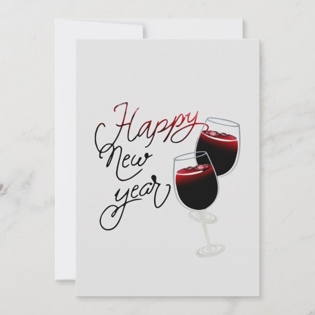 Festiva Tarjeta de Feliz Año Nuevo (Anverso)