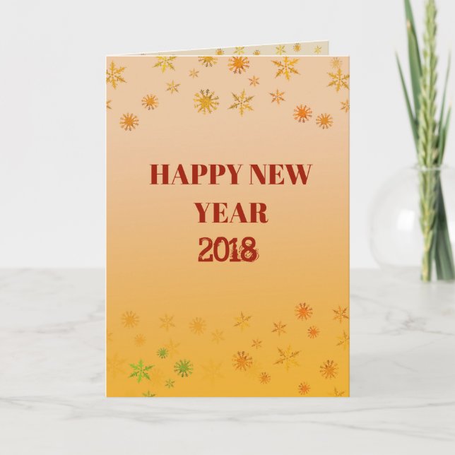 Festiva Tarjeta de Feliz Año Nuevo 2018 (Anverso)