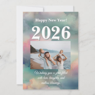 Festiva Tarjeta de Feliz Año Nuevo 2026 – Festividad Elega