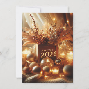 Festiva Tarjeta de Feliz Año Nuevo Alegría, Esperanza y