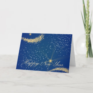 Festiva Tarjeta de Feliz Año Nuevo con Estrellas