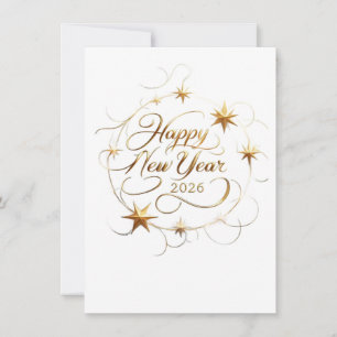 Festiva Tarjeta de Feliz Año Nuevo   Nuevo Comienzo y Nuev
