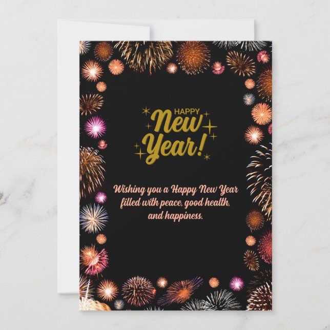 Festiva Tarjeta de Feliz Año Nuevo personalizada (Anverso)