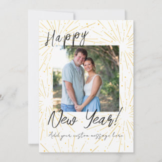 Festiva Tarjeta de Feliz Año Nuevo Personalizada - Fuegos