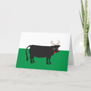 Festiva Tarjeta de Feliz Año Vaca