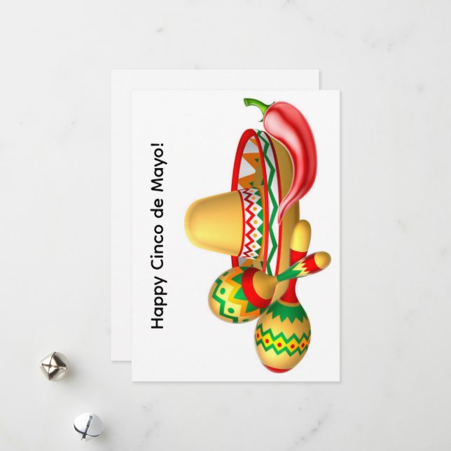 Festiva Tarjeta de Feliz Cinco de Mayo (Anverso/Reverso In Situ)