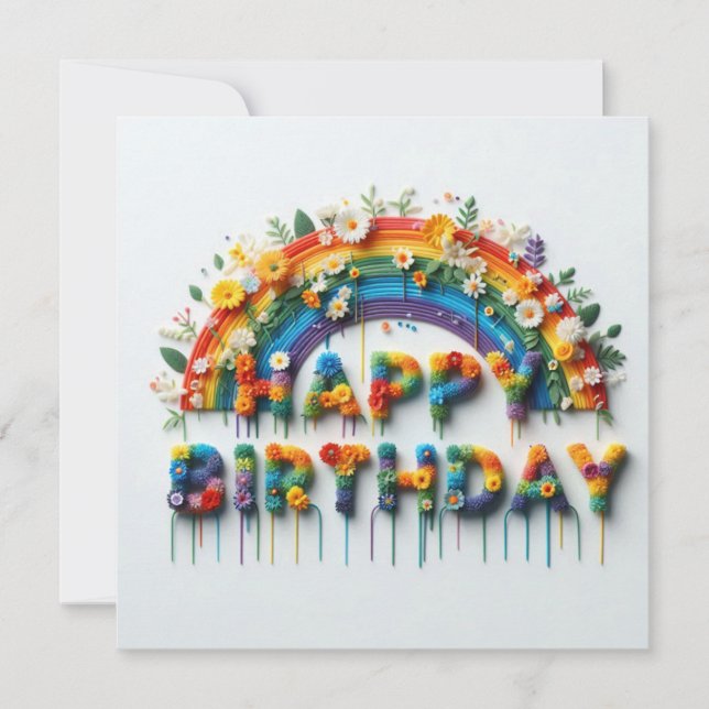 Festiva Tarjeta de Feliz Cumpleaños (Anverso)