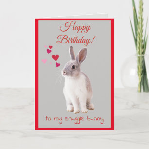 Festiva Tarjeta de Feliz Cumpleaños a mi Conejito de Abraz