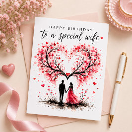 Festiva Tarjeta de Feliz Cumpleaños a una Esposa Especial