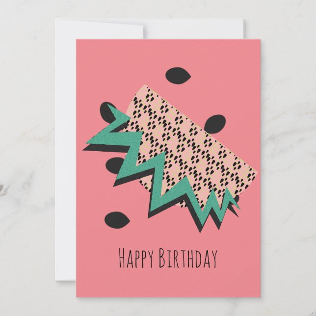 Festiva Tarjeta de Feliz Cumpleaños con semillas de sandía (Anverso)