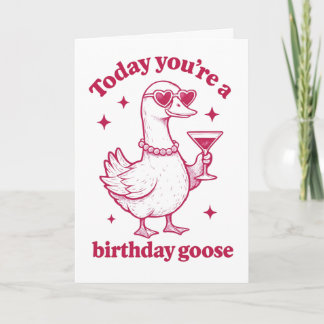 Festiva Tarjeta de Feliz Cumpleaños de Ganso Divertida, Ce