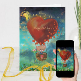 Festiva Tarjeta de Feliz Cumpleaños de Osito de Peluche