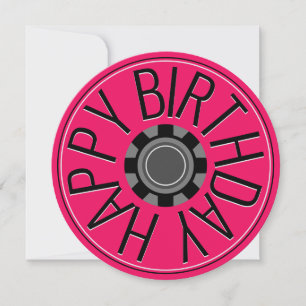 Festiva Tarjeta de Feliz Cumpleaños Steampunk de Rueda Roj