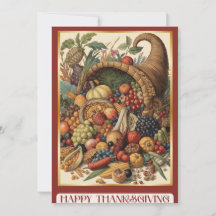 Tarjeta de Feliz Día de Acción de Gracias Cuerno d