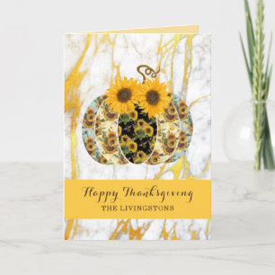 Festiva Tarjeta de Feliz Día de Acción de Gracias Girasol