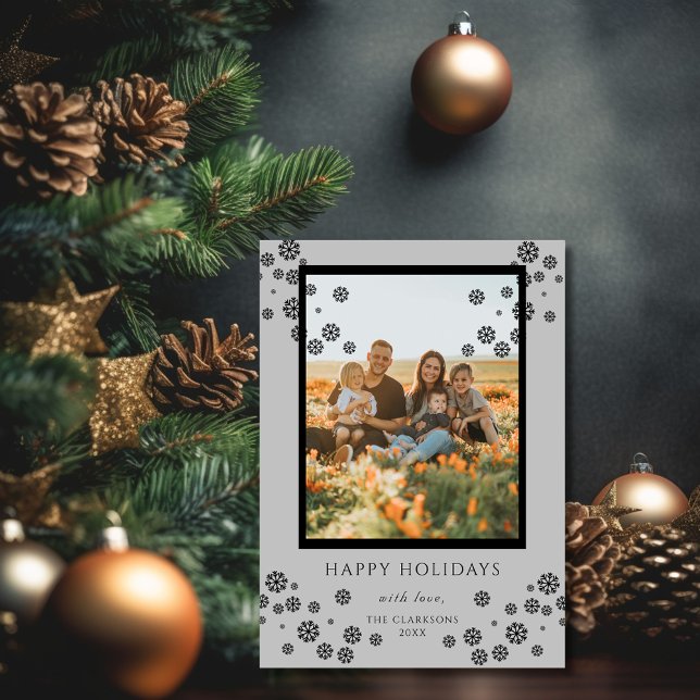 Festiva Tarjeta de Feliz Día de Fiesta con Foto de Copos d (Subido por el creador)
