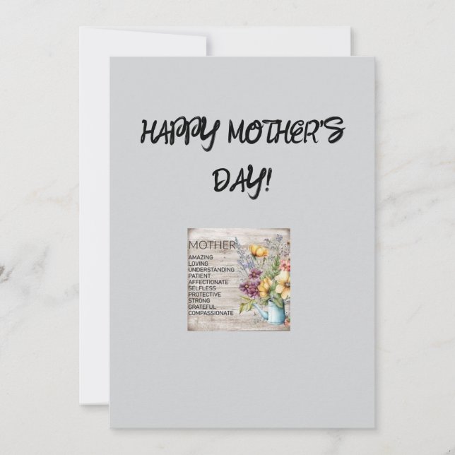 Festiva Tarjeta de Feliz Día de la Madre (Anverso)