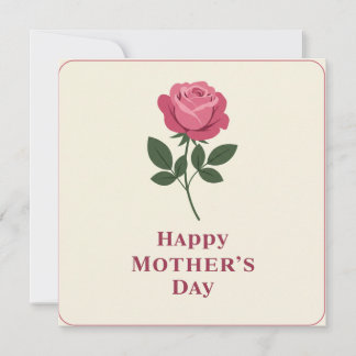 Festiva Tarjeta de Feliz Día de la Madre Rosa