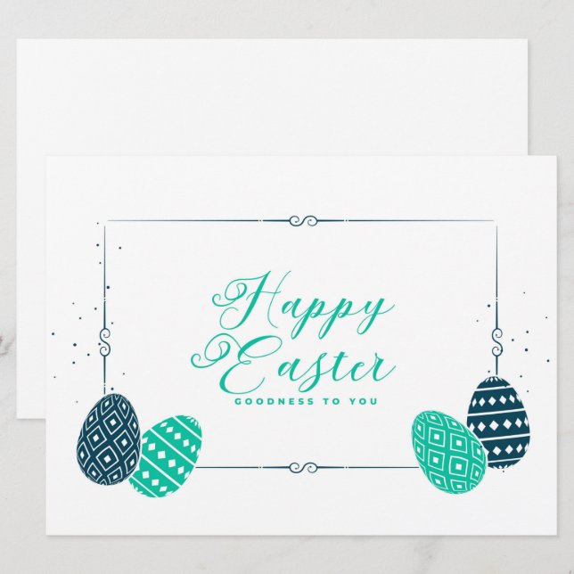 Festiva Tarjeta de Feliz Día de Pascua (Anverso / Reverso)