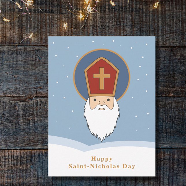 Festiva Tarjeta de Feliz Día de San Nicolás (Happy Saint Nicholas Day Greeting Card)