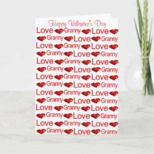Festiva Tarjeta de Feliz Día de San Valentín Abuela Corazó
