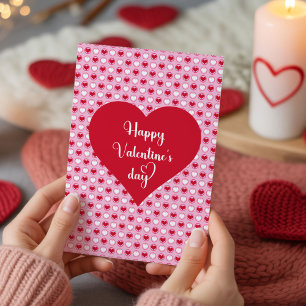 Festiva Tarjeta de Feliz Día de San Valentín con Corazones