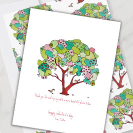 Festiva Tarjeta de Feliz Día de San Valentín del Árbol del