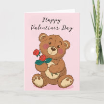 Tarjeta de Feliz Día de San Valentín del Osito de