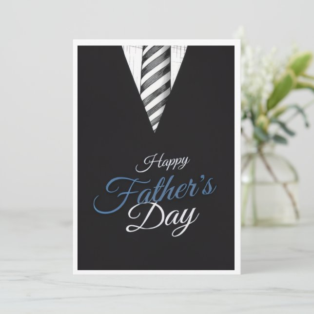 Festiva Tarjeta de Feliz Día del Padre (Anverso de pie)