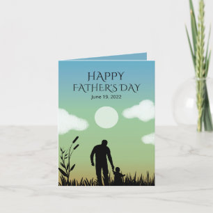Festiva Tarjeta de Feliz Día del Padre con acuarela de som