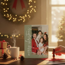 Tarjeta de Feliz Fiesta con Foto Familiar de Guión
