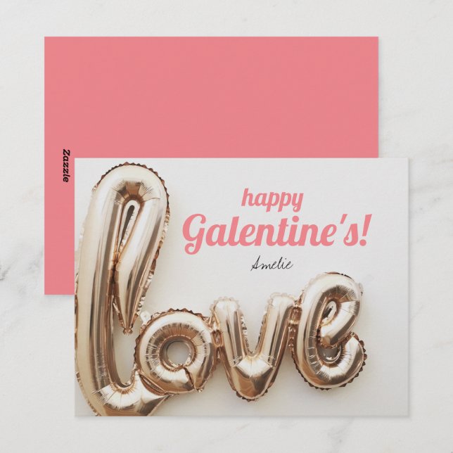 Festiva Tarjeta de Feliz Galentines (Anverso / Reverso)